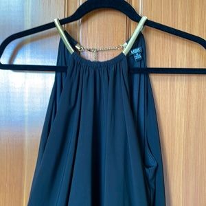 Long black dress. Bodice 15 1/2 “, skirt 40”.  Side slits 15”.